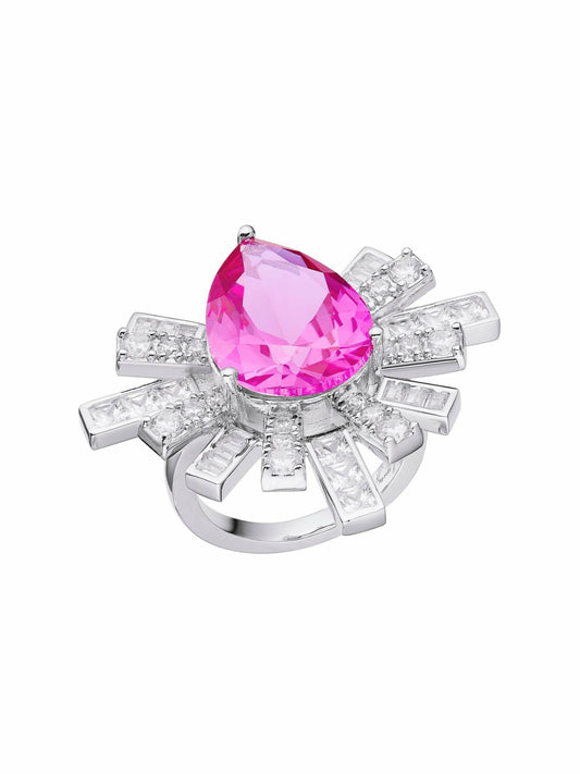 Nana Jacqueline Keira Ring: Pink Ring for Cocktail Party Pink
