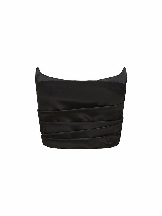 Nana Jacqueline Sydney Top: Black Satin Top for Date Night Black