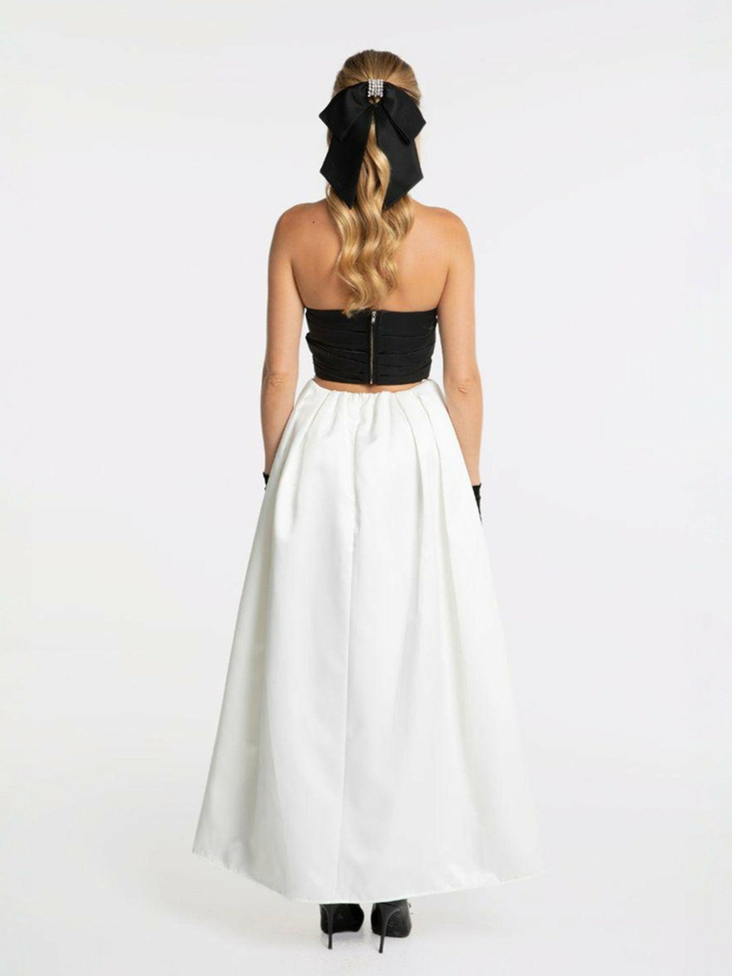 Nana Jacqueline Sydney Top: Black Satin Top for Date Night Black