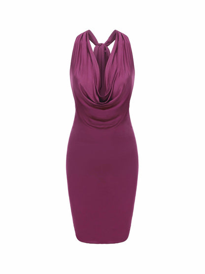 Nana Jacqueline Jennifer Dress: Purple Mini Dress for Cocktail Party Purple