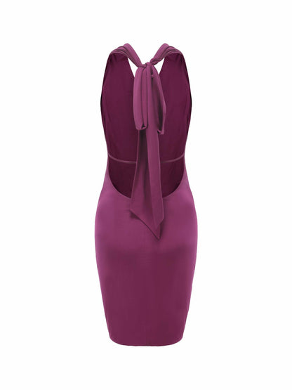 Nana Jacqueline Jennifer Dress: Purple Mini Dress for Cocktail Party Purple