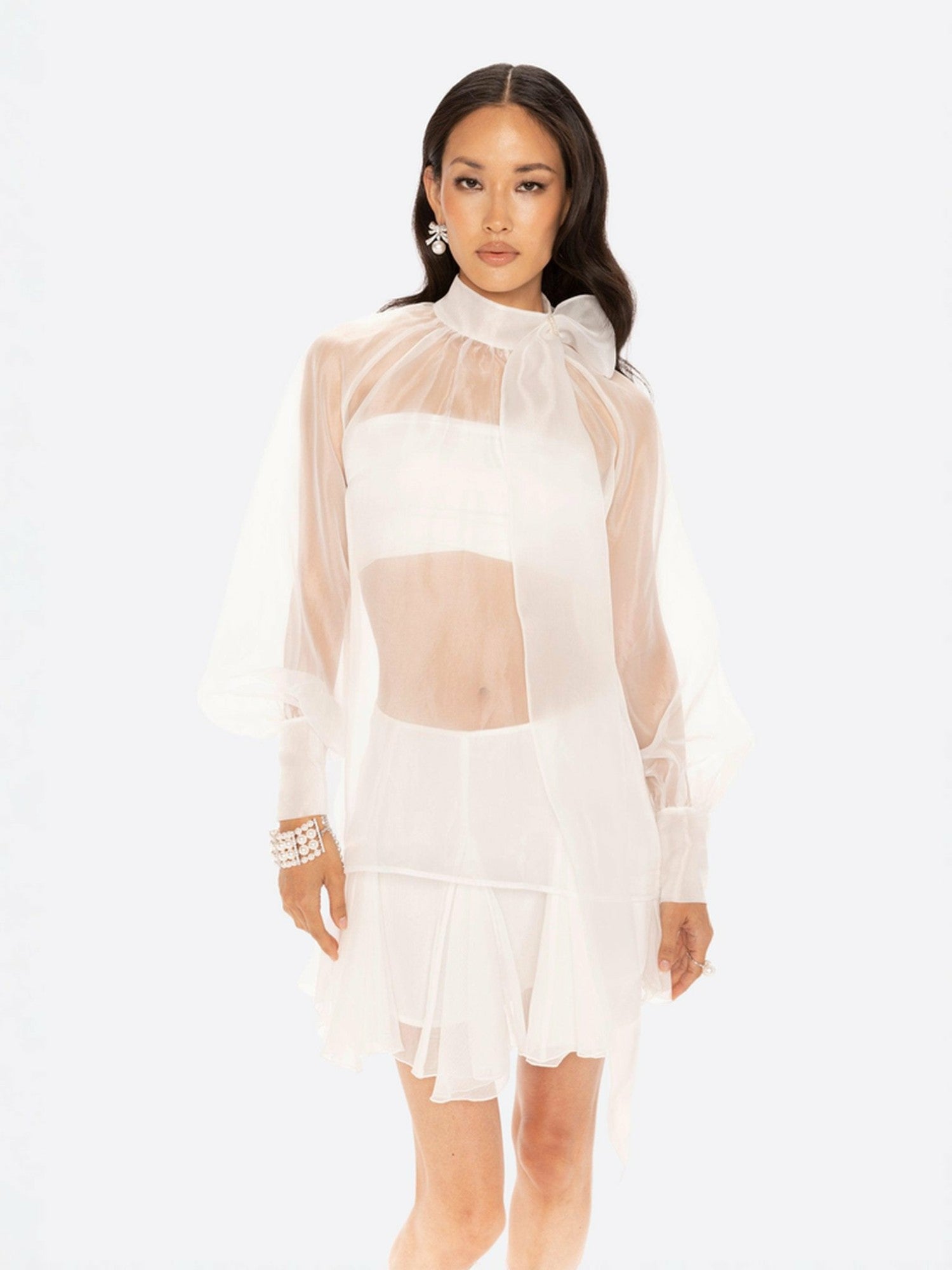 Nana Jacqueline Evie Diamond Top: White Top for Bridal Shower White