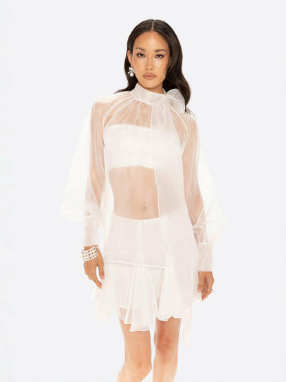 Nana Jacqueline Evie Diamond Top: White Top for Bridal Shower White