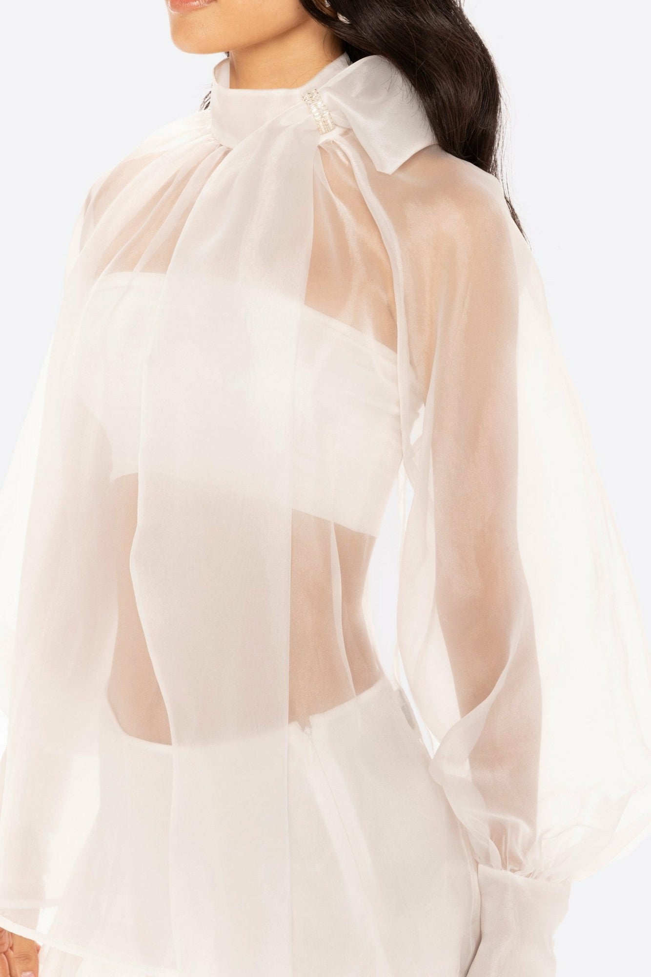 Nana Jacqueline Evie Diamond Top: White Top for Bridal Shower White