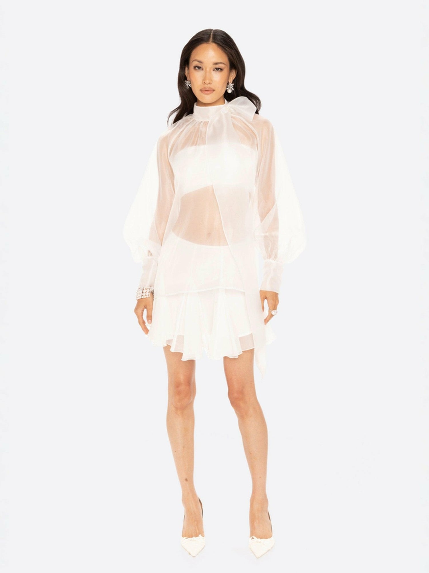 Nana Jacqueline Evie Diamond Top: White Top for Bridal Shower White