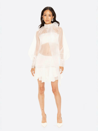 Nana Jacqueline Evie Diamond Top: White Top for Bridal Shower White