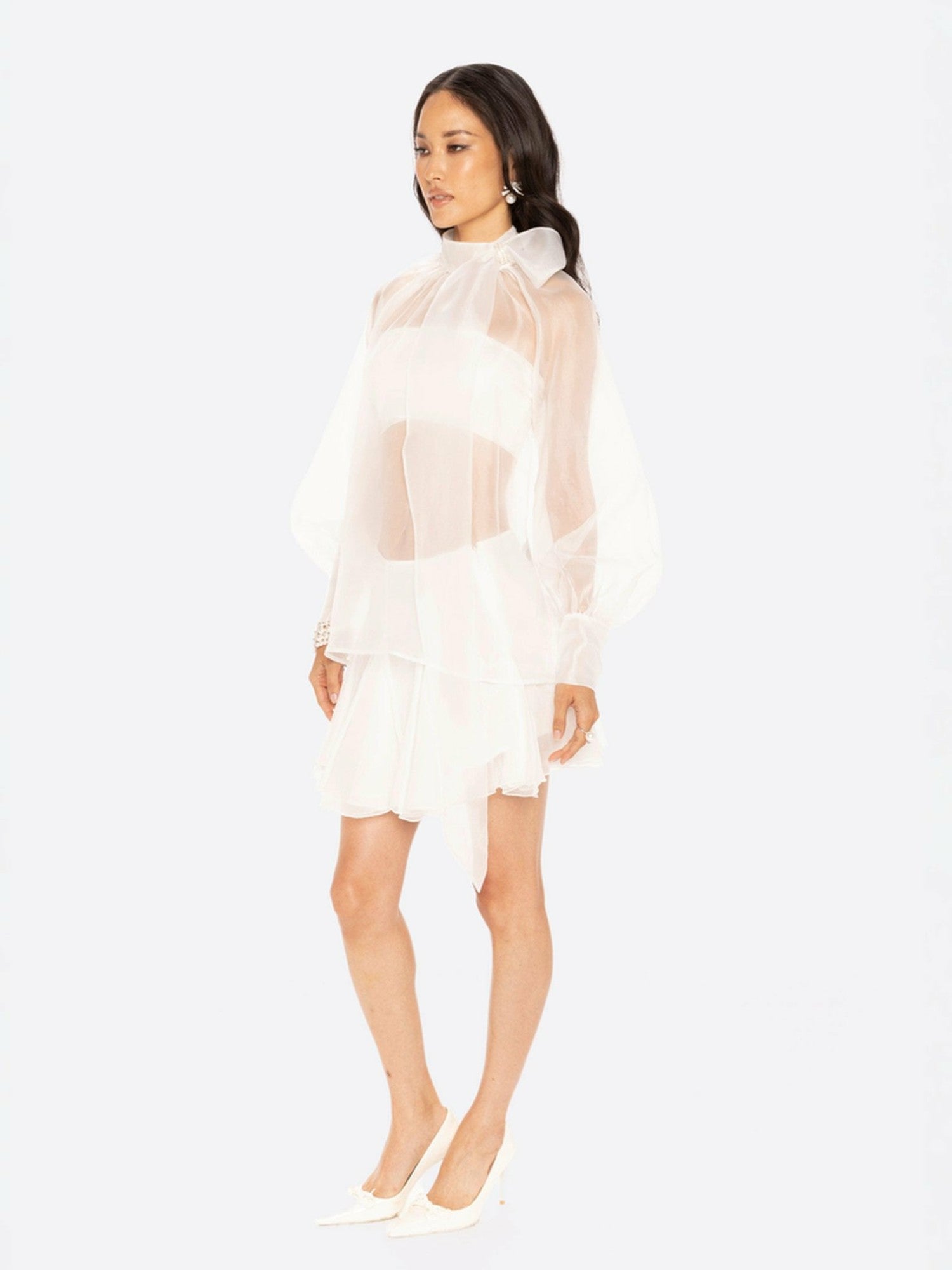 Nana Jacqueline Evie Diamond Top: White Top for Bridal Shower White