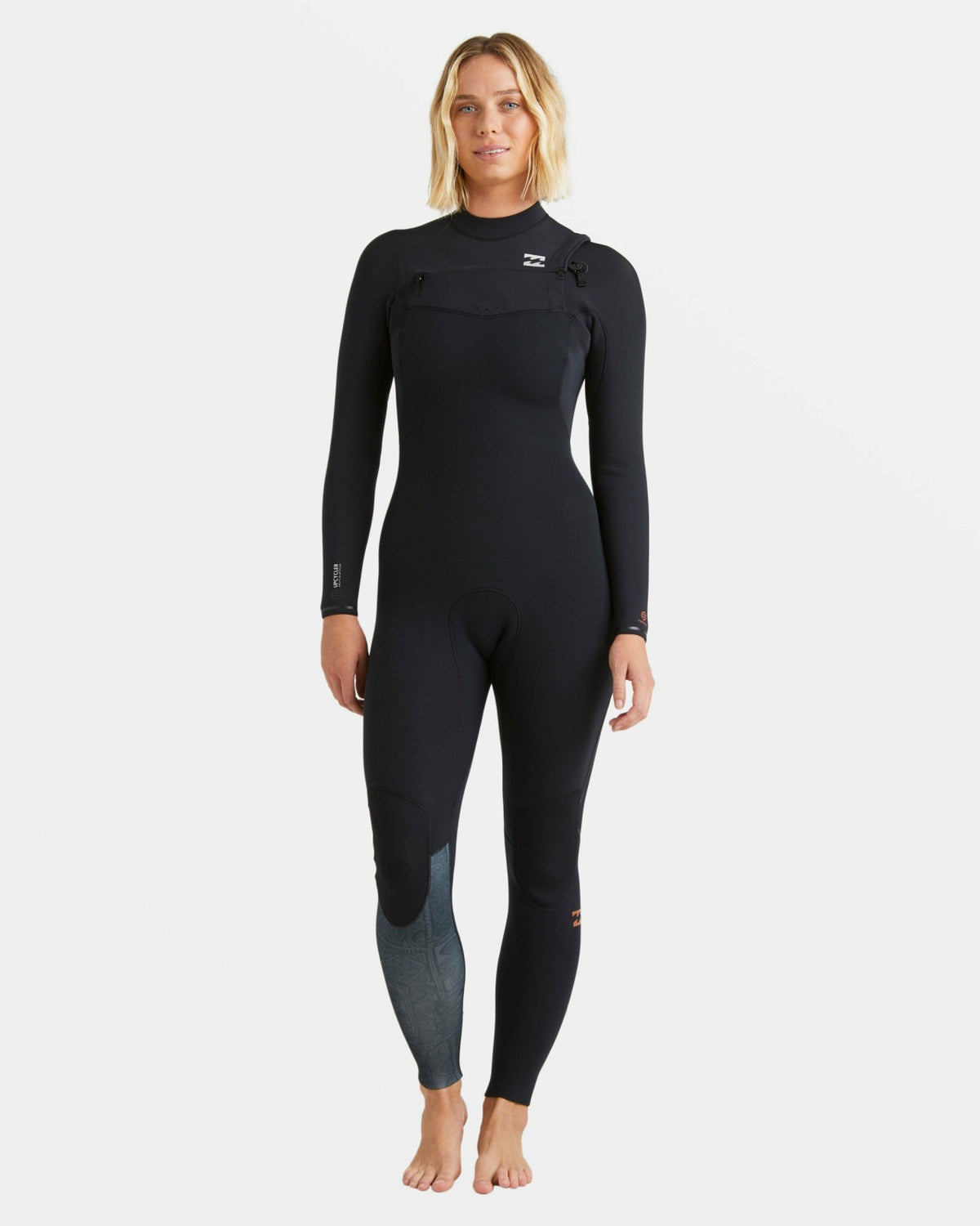 Billabong 4/3mm Furnace Natural GBS Chest Zip Fullsuit - Black Tiki