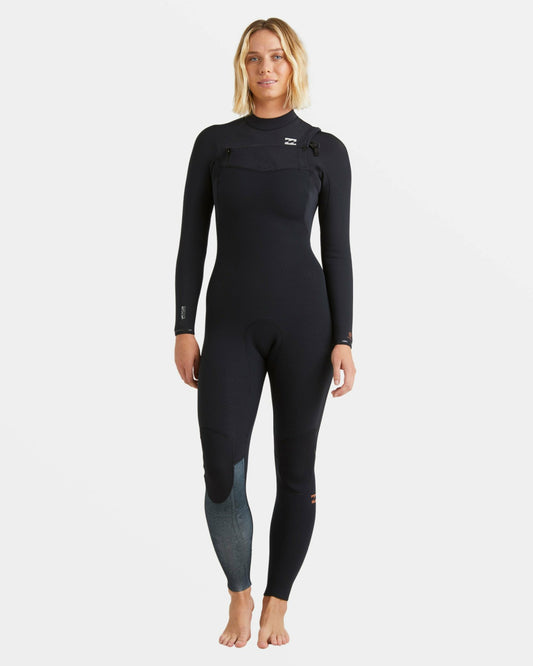 Billabong 4/3mm Furnace Natural GBS Chest Zip Fullsuit - Black Tiki