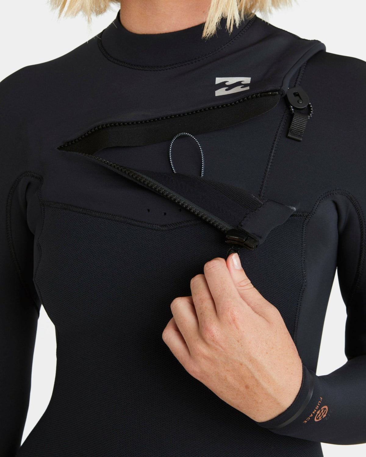 Billabong 4/3mm Furnace Natural GBS Chest Zip Fullsuit - Black Tiki