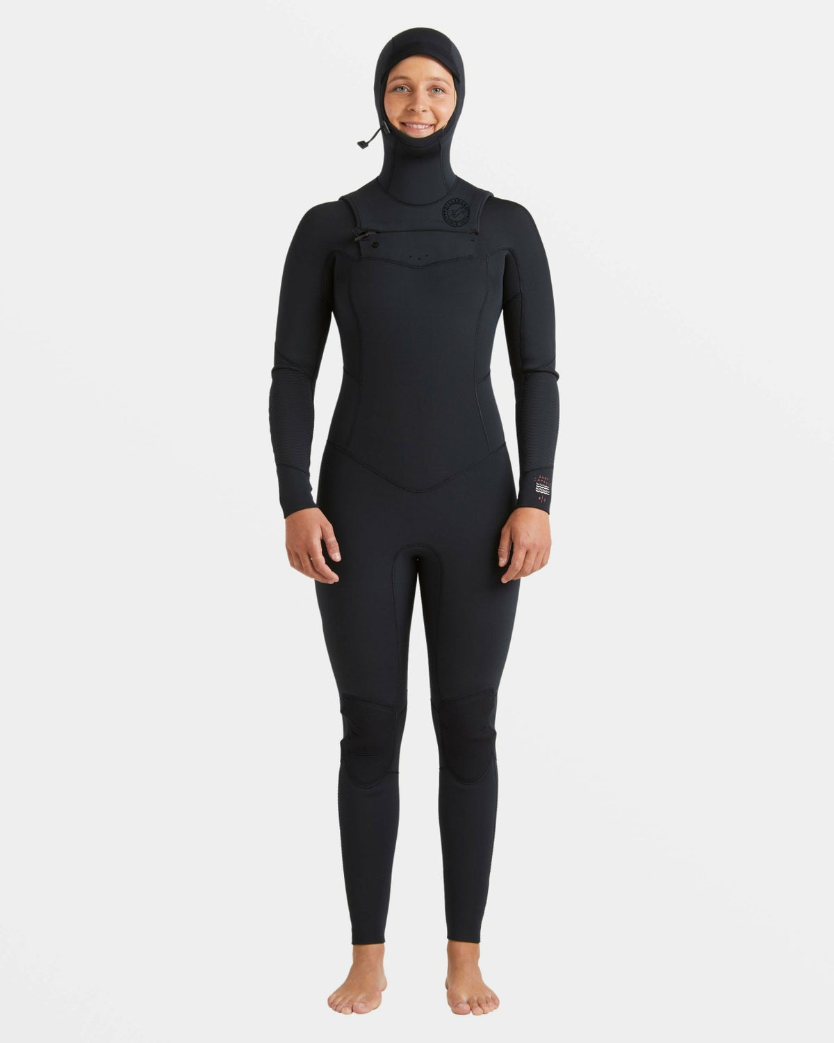 Billabong 4/3mm Salty Dayz Natural Upcycler GBS Chest Zip Hooded Wetsuit - Black