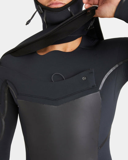 Billabong 5/4mm Absolute Natural+ Upcycler Welded Chest Zip Hooded Wetsuit - Bla