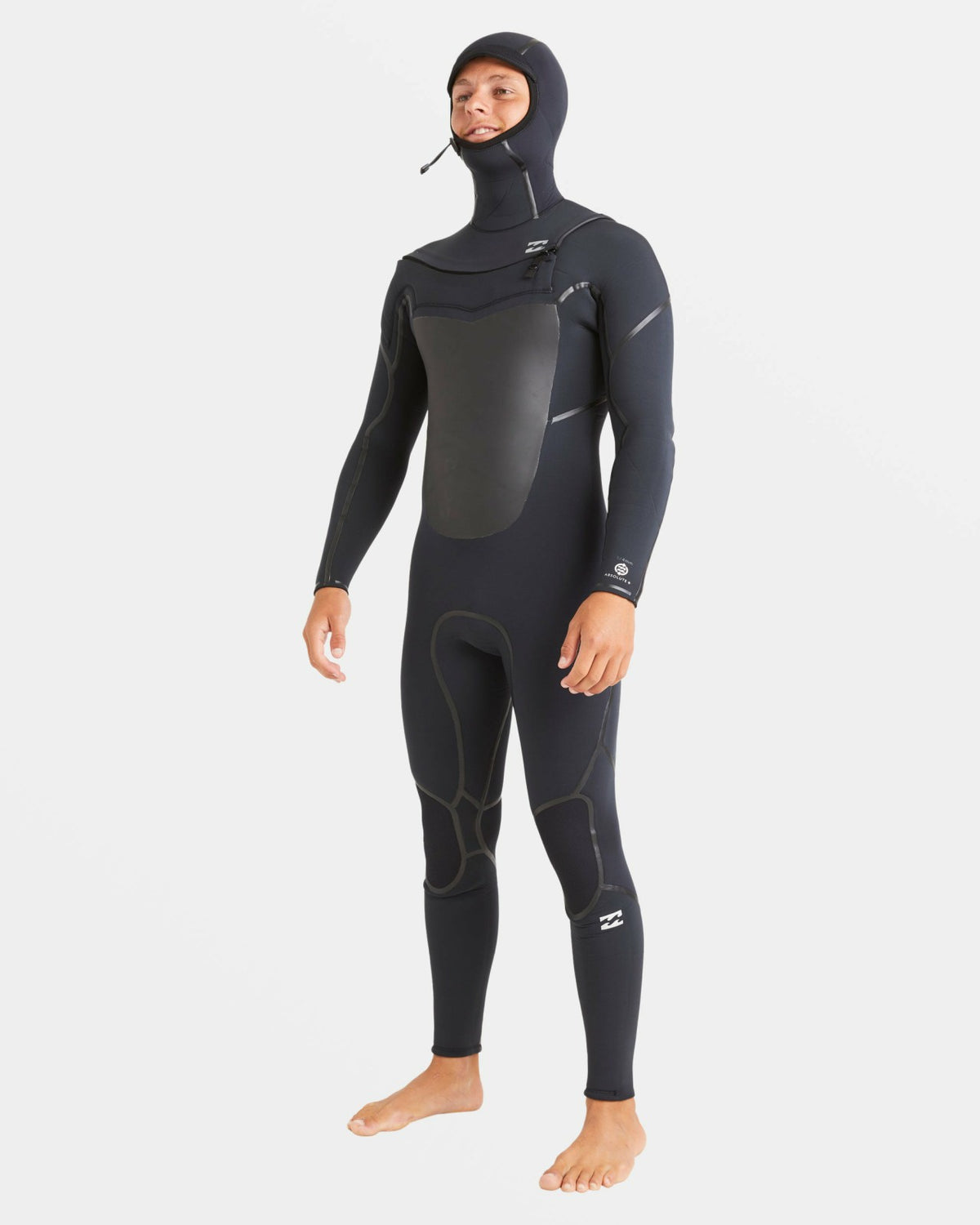 Billabong 5/4mm Absolute Natural+ Upcycler Welded Chest Zip Hooded Wetsuit - Bla