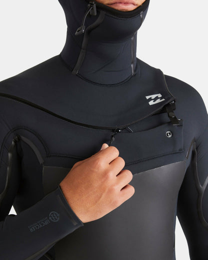 Billabong 5/4mm Absolute Natural+ Upcycler Welded Chest Zip Hooded Wetsuit - Bla