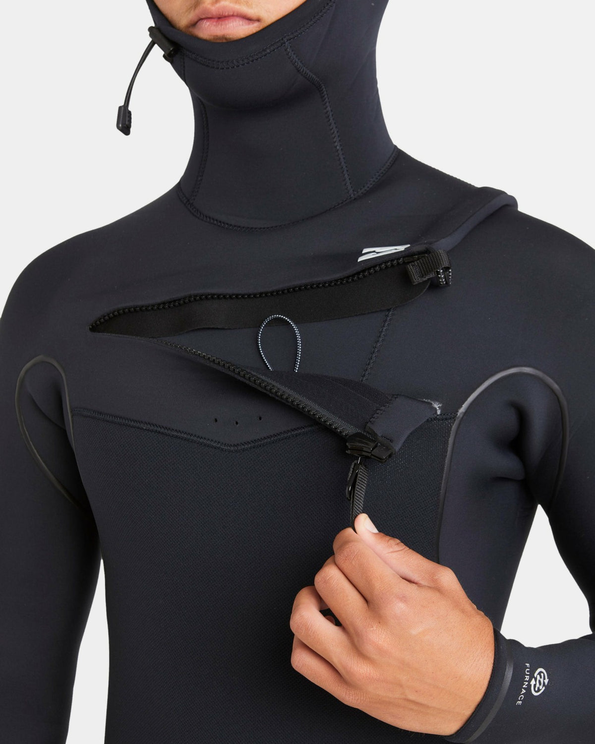Billabong 6/5mm Furnace Natural Upcycler Welded Chest Zip Wetsuit - Black