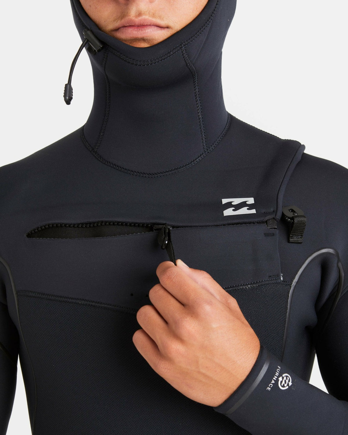 Billabong 6/5mm Furnace Natural Upcycler Welded Chest Zip Wetsuit - Black