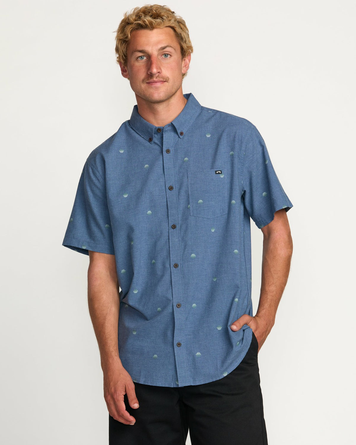 Billabong All Day Jacquard Short Sleeve Shirt - Deep Blue