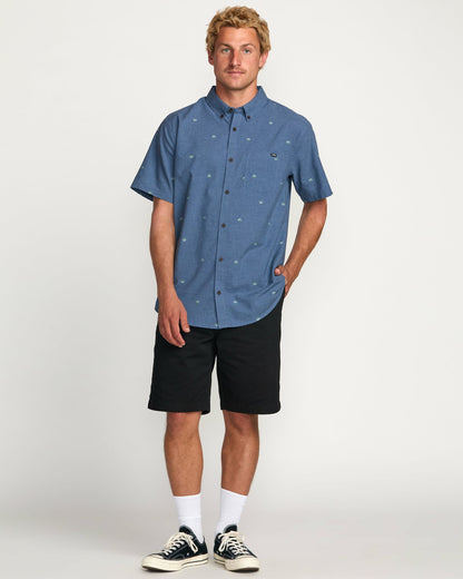 Billabong All Day Jacquard Short Sleeve Shirt - Deep Blue