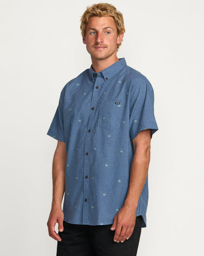 Billabong All Day Jacquard Short Sleeve Shirt - Deep Blue