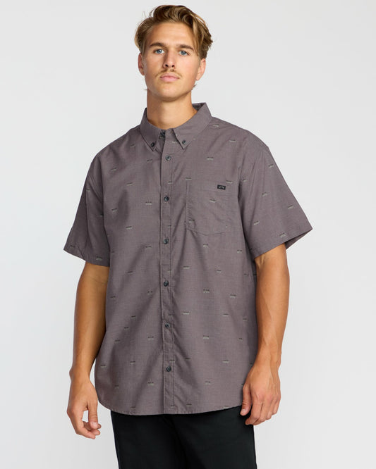 Billabong All Day Jacquard Short Sleeve Shirt - Gray Violet