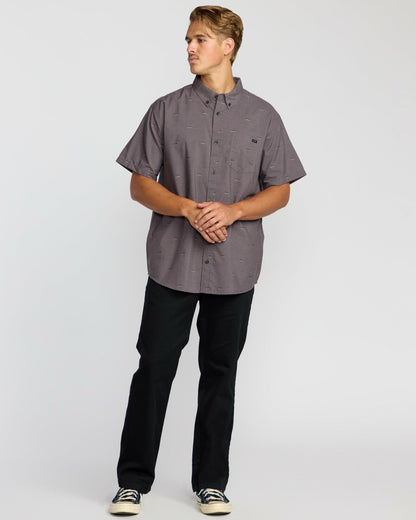 Billabong All Day Jacquard Short Sleeve Shirt - Gray Violet