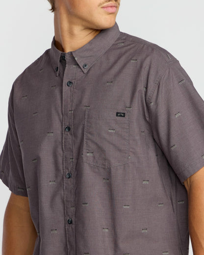 Billabong All Day Jacquard Short Sleeve Shirt - Gray Violet
