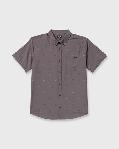 Billabong All Day Jacquard Short Sleeve Shirt - Gray Violet