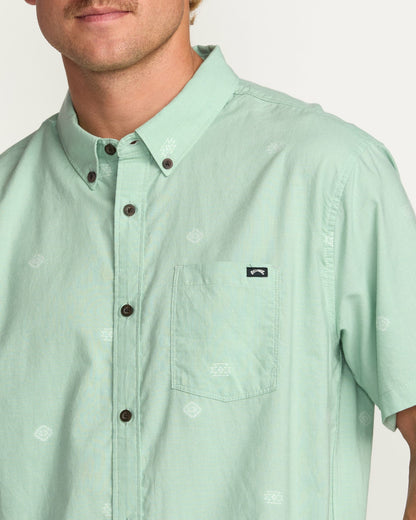 Billabong All Day Jacquard Short Sleeve Shirt - Seafoam