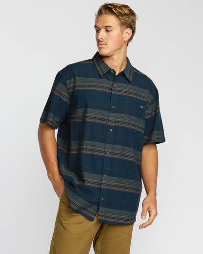 Billabong All Day Stripe Short Sleeve Shirt - Midnight