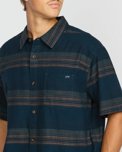 Billabong All Day Stripe Short Sleeve Shirt - Midnight