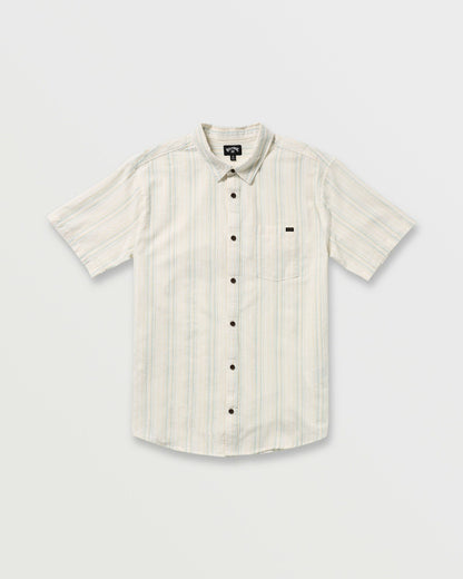 Billabong All Day Stripe Short Sleeve Shirt - Off White