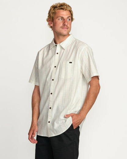 Billabong All Day Stripe Short Sleeve Shirt - Off White