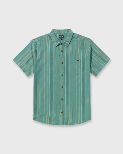 Billabong All Day Stripe Short Sleeve Shirt - Sage Green