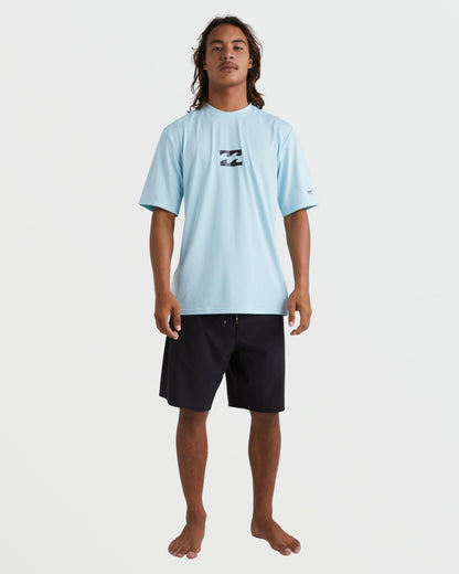 Billabong All Day Wave Short Sleeve Rashguard - Coastal Blue