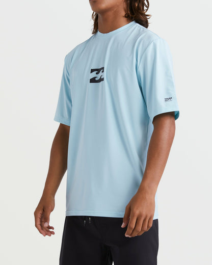 Billabong All Day Wave Short Sleeve Rashguard - Coastal Blue