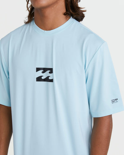 Billabong All Day Wave Short Sleeve Rashguard - Coastal Blue