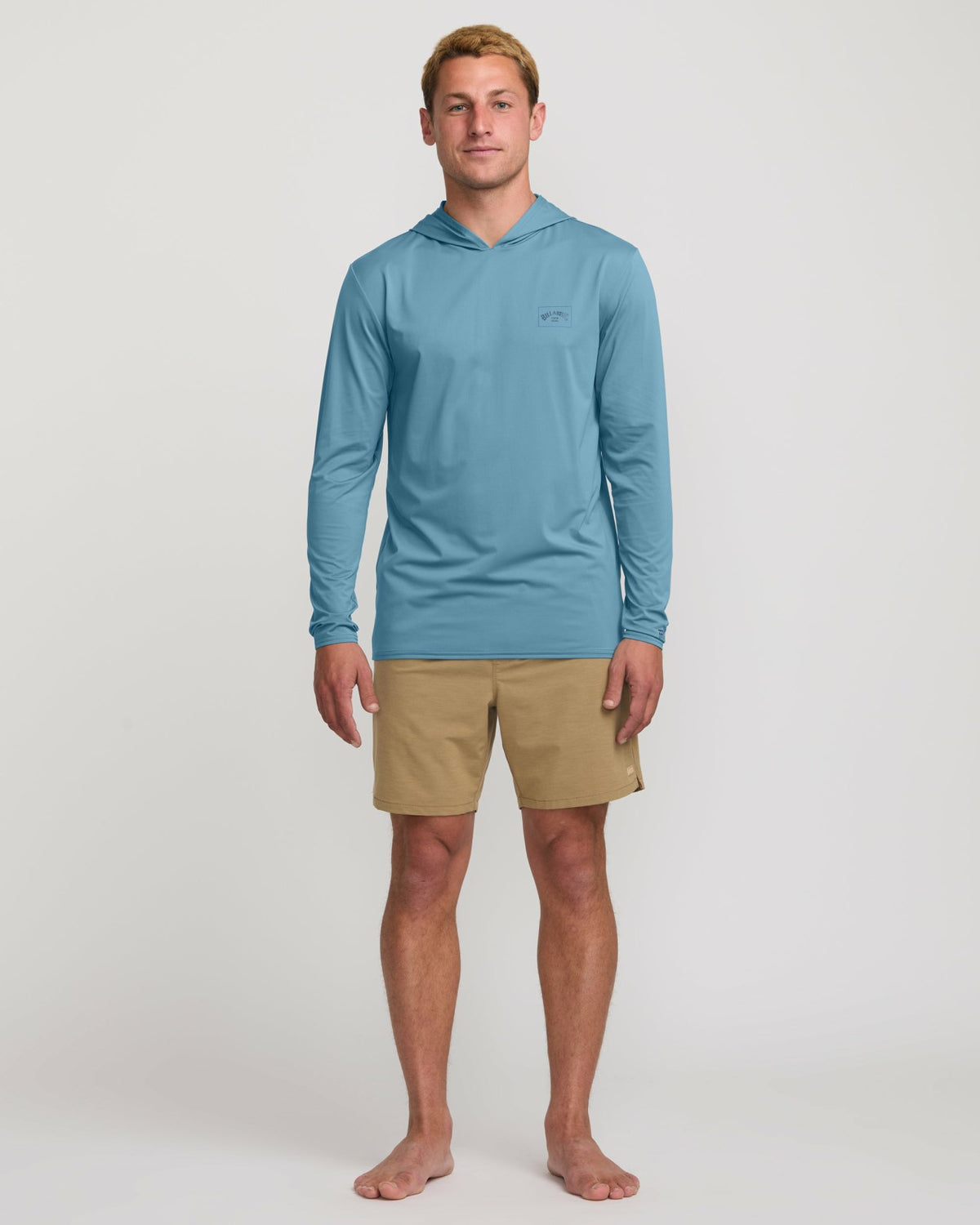 Billabong Arch Mesh Long Sleeve Hooded Surf Tee - Bay Blue