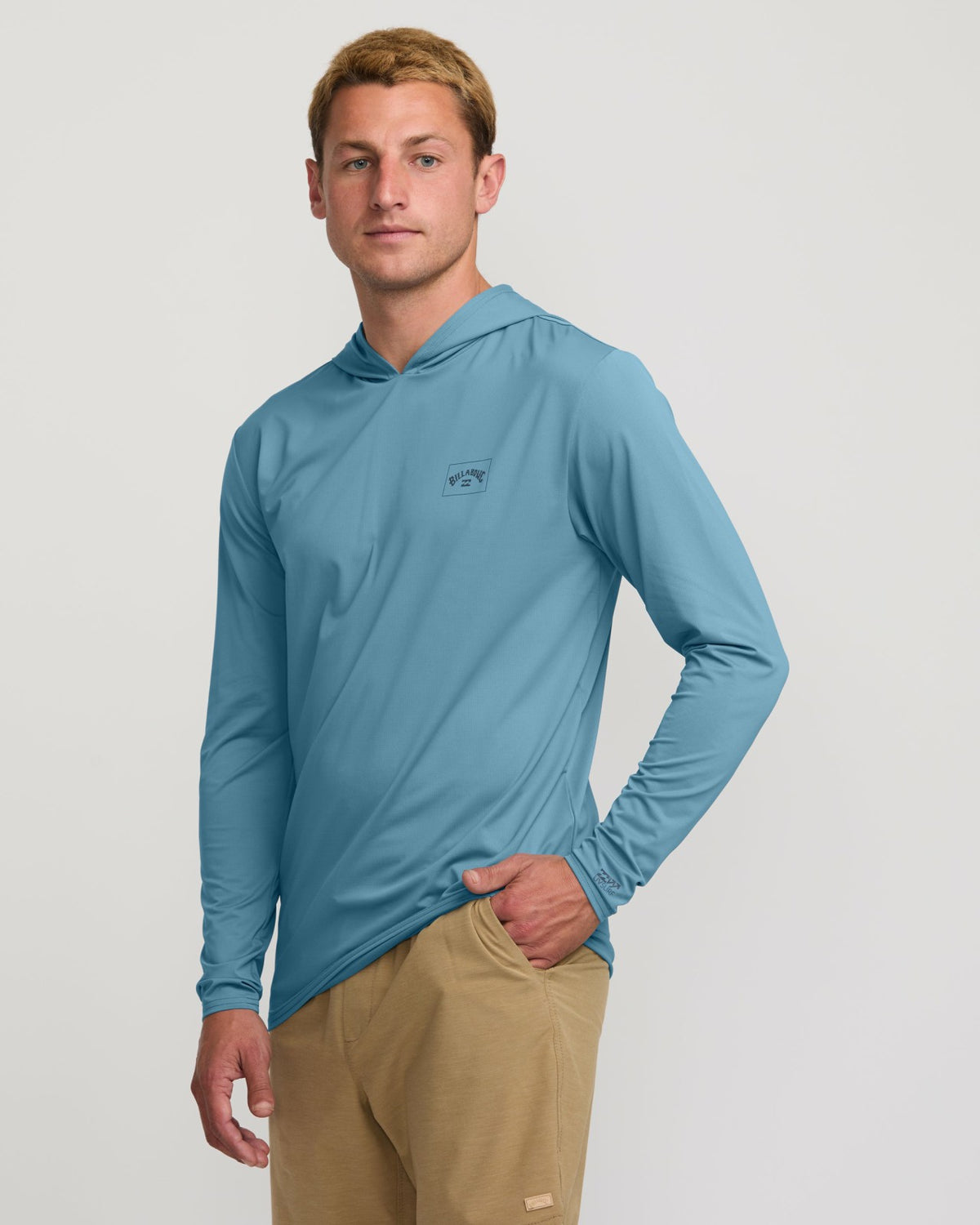 Billabong Arch Mesh Long Sleeve Hooded Surf Tee - Bay Blue