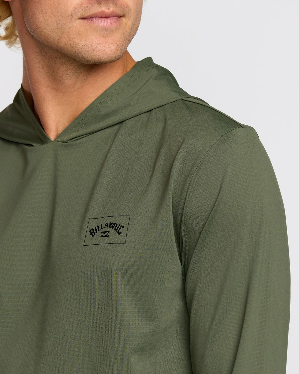 Billabong Arch Mesh Long Sleeve Hooded Surf Tee - Dark Military