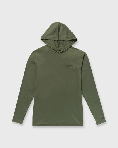 Billabong Arch Mesh Long Sleeve Hooded Surf Tee - Dark Military
