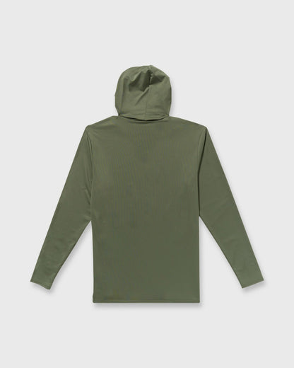 Billabong Arch Mesh Long Sleeve Hooded Surf Tee - Dark Military