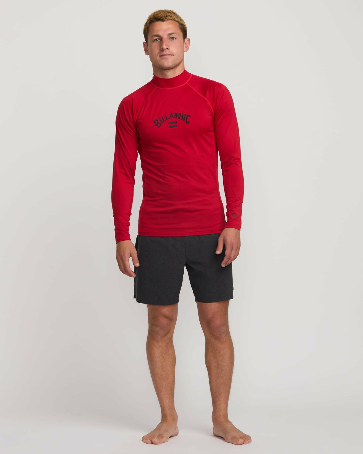 Billabong Arch Performance Fit Long Sleeve Rashguard - Scarlet