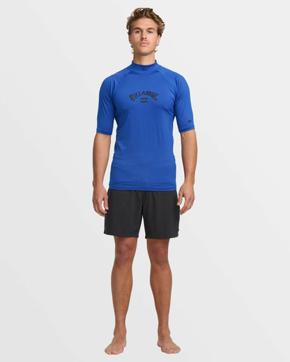 Billabong Arch Performance Fit Short Sleeve Rashguard - Cobalt