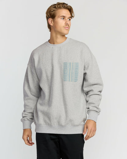 Billabong Austin Garage Crew Sweatshirt - Lt Grey Htr