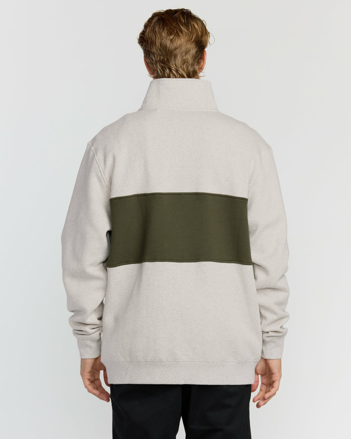 Billabong Bad Dog 3/4 Zip Mockneck Sweatshirt - Sand Htr
