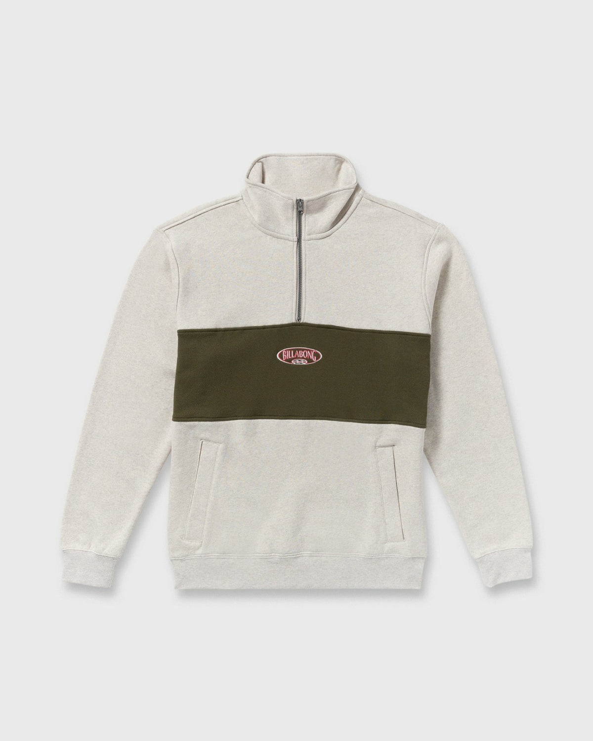 Billabong Bad Dog 3/4 Zip Mockneck Sweatshirt - Sand Htr