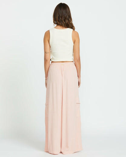 Billabong Beach Babe Cargo Elastic Waist Pants - Dusty Peach