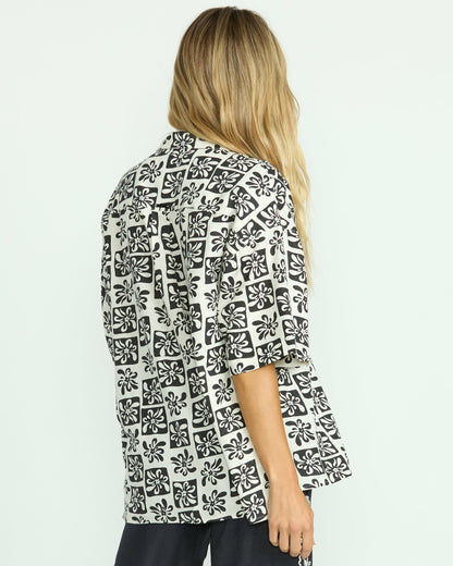 Billabong Beach Side Printed Short Sleeve Shirt - Black Sands