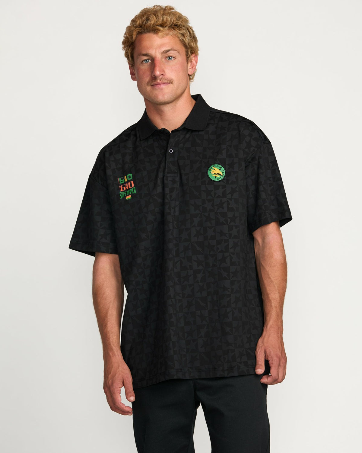 Billabong Billabong x Mami Wata Black Star Surf Club Short Sleeve Polo Shirt - B