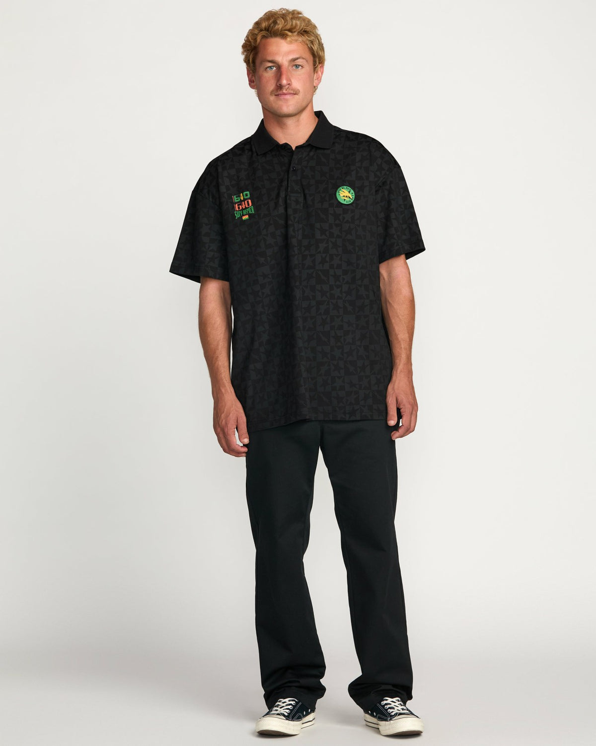 Billabong Billabong x Mami Wata Black Star Surf Club Short Sleeve Polo Shirt - B